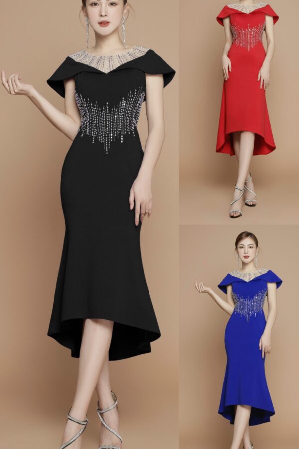 Đầm Body Đuôi Cá Tay Choàng